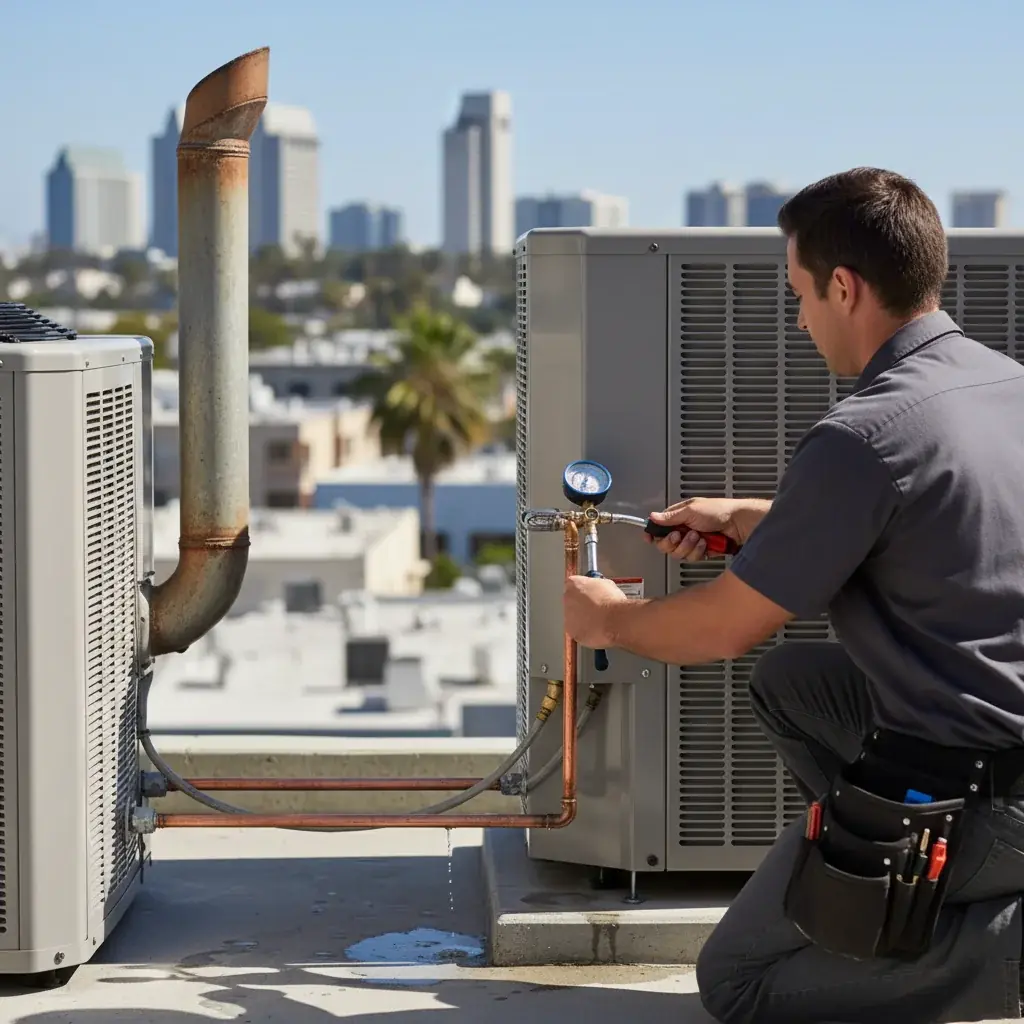 Diagram comparing heat pump heating and cooling modes via the reversing valve