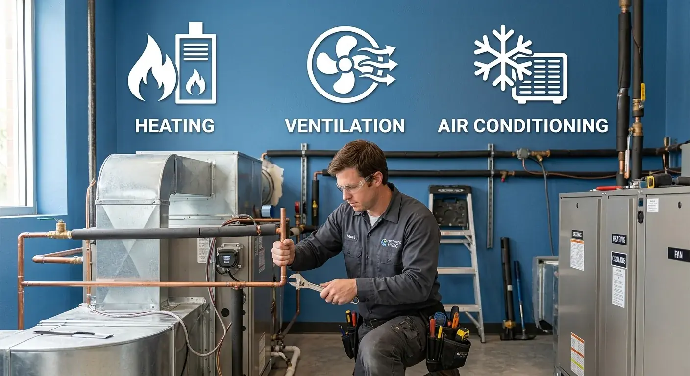 A simple, clean graphic showing the words Heating, Ventilation, and Air Conditio