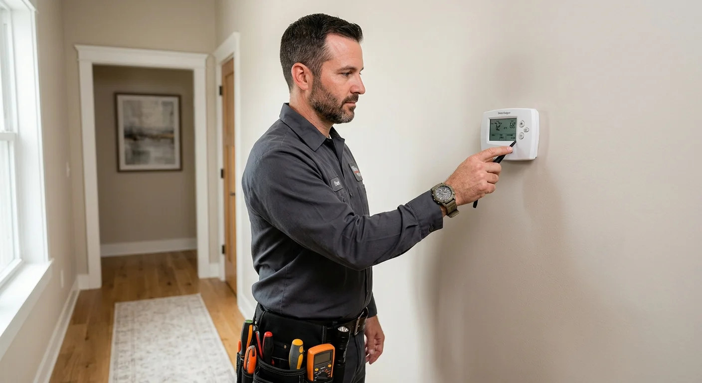 White-Rodgers wall thermostat set to cool in a San Diego home