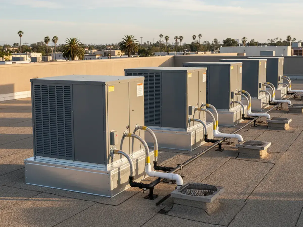 Commercial detail work by a licensed HVAC technician in Rainbow, CA